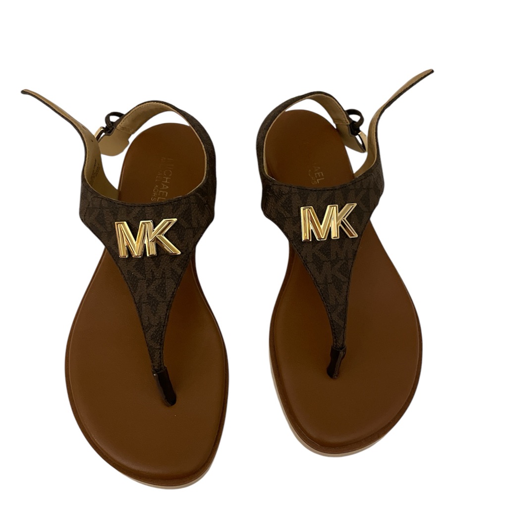 Dark Brown Michael Kors Sandal With Gold Tone